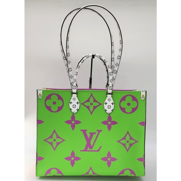 Louis Vuitton Onthego GM Giant Flower Limited Edition Purple Vert Monogram Tote - Picture 3 of 12